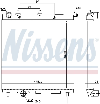 Radiador de esfriamento de motor 61277 Nissens