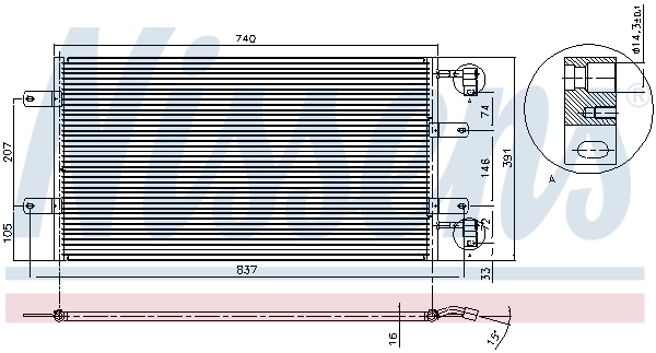 94678 Nissens Radiador de aparelho de ar condicionado