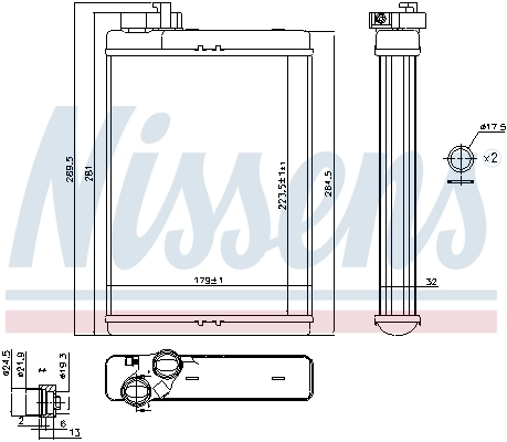 Radiador de forno (de aquecedor) Nissens 70231