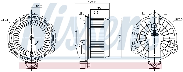 Motor de ventilador de forno (de aquecedor de salão) Nissens 87365