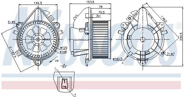 Motor de ventilador de forno (de aquecedor de salão) Nissens 87124