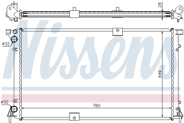 Radiador de esfriamento de motor 63818A Nissens