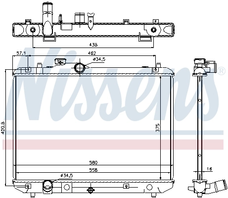 Radiador de esfriamento de motor 69400 Nissens