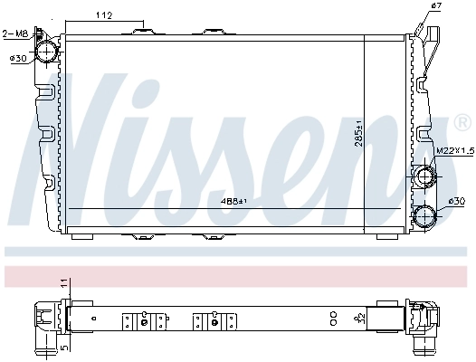 Radiador de esfriamento de motor 64010 Nissens