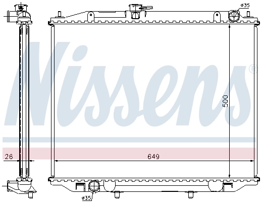 Radiador de esfriamento de motor Nissens 68708A