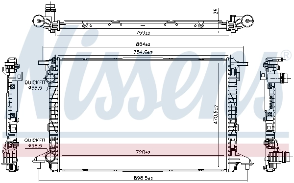 Radiador de esfriamento de motor 606573 Nissens