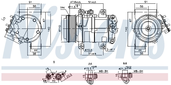 Compressor de aparelho de ar condicionado Nissens 890874