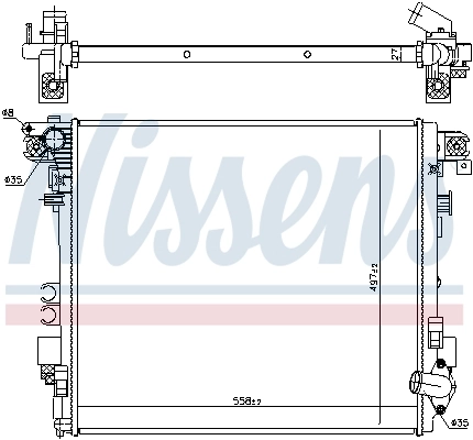  Radiador de esfriamento de motor Jeep Wrangler SUV (JL) (2017 - 2026) 