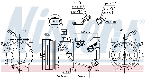 890235 Nissens Compressor de aparelho de ar condicionado