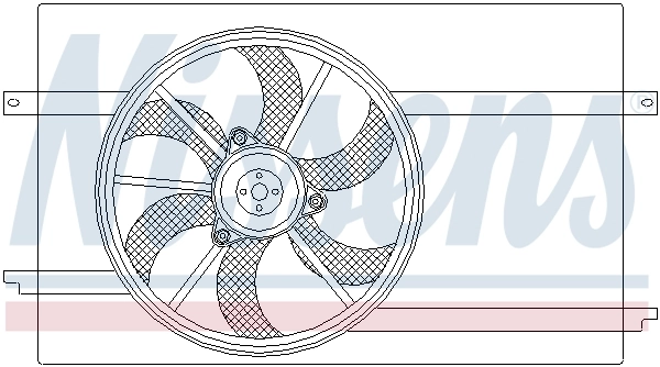 Ventilador elétrico de esfriamento montado (motor + roda de aletas) Nissens 85593