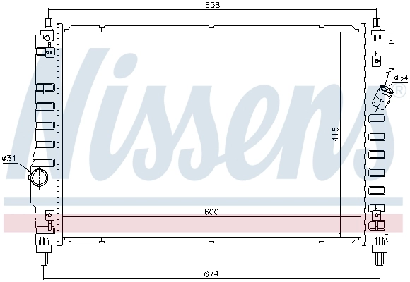 Radiador de esfriamento de motor 61628 Nissens