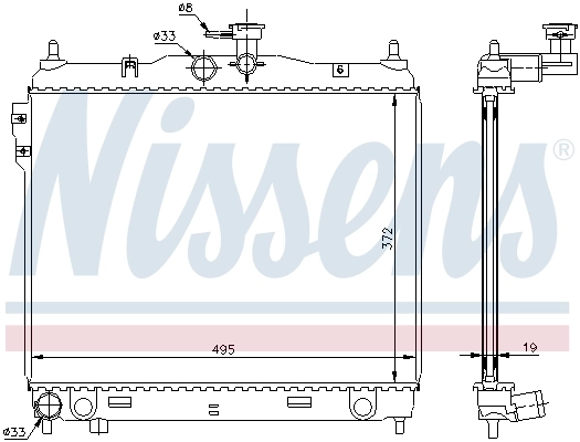Radiador de esfriamento de motor Nissens 67495