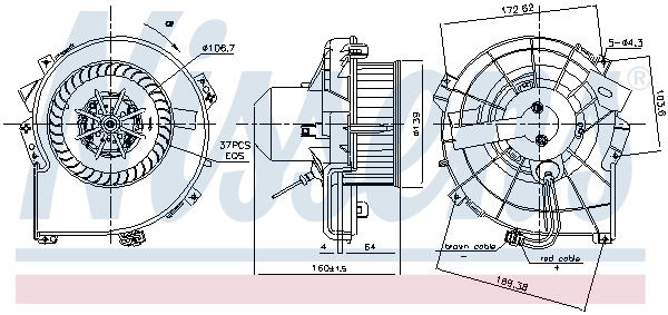 Motor de ventilador de forno (de aquecedor de salão) 87836 Nissens