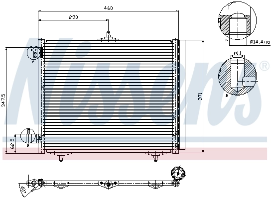 94595 Nissens Radiador de aparelho de ar condicionado