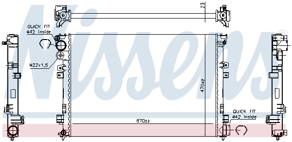 Radiador de esfriamento de motor 61875A Nissens