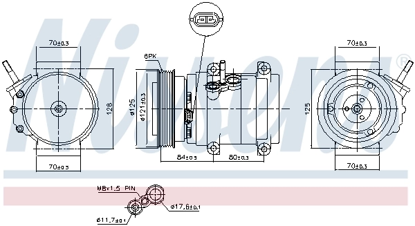 Compressor de aparelho de ar condicionado Nissens 890679