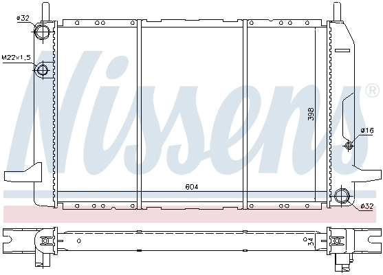 Radiador de esfriamento de motor 62213 Nissens