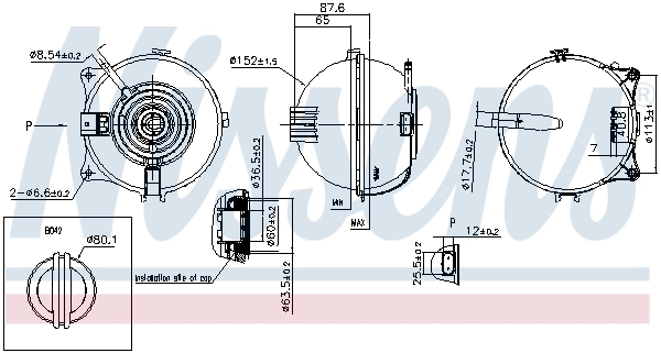 Tanque de expansão do sistema de esfriamento Nissens 996117