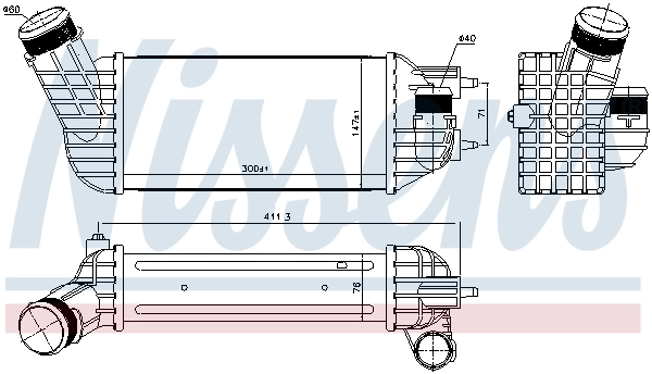 Radiador de intercooler Nissens 96573