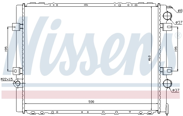 Radiador de esfriamento de motor 63859 Nissens