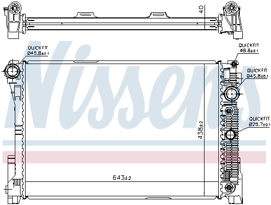 Radiador de esfriamento de motor Nissens 67162