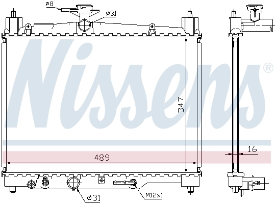 Radiador de esfriamento de motor 64801 Nissens