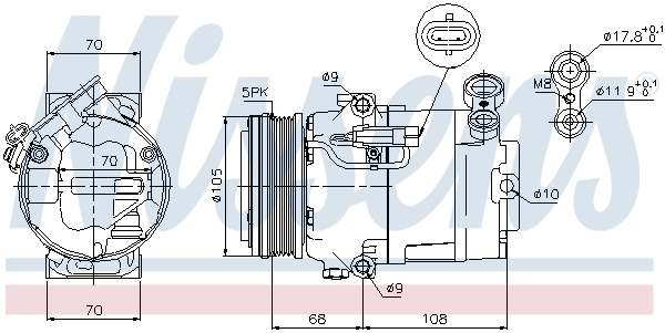 Compressor de aparelho de ar condicionado 89050 Nissens
