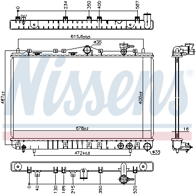Radiador de esfriamento de motor 67006 Nissens