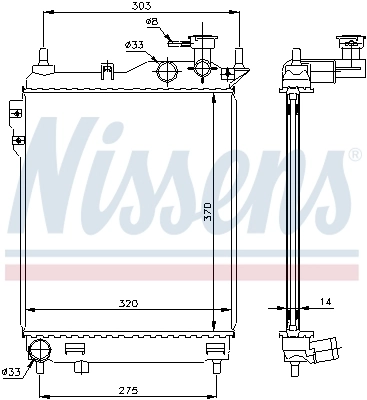 Radiador de esfriamento de motor 67093 Nissens