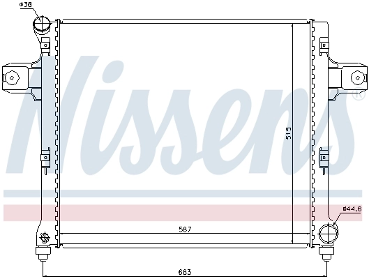 Radiador de esfriamento de motor 61022 Nissens
