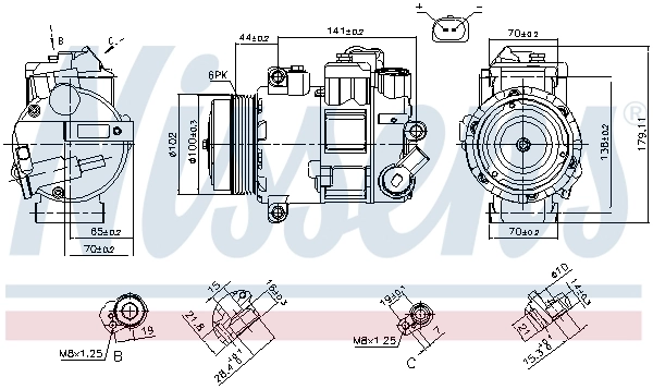 Compressor de aparelho de ar condicionado Nissens 890412