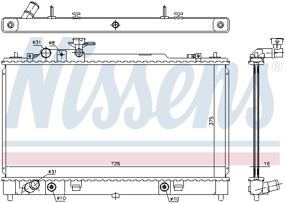 Radiador de esfriamento de motor 68550 Nissens
