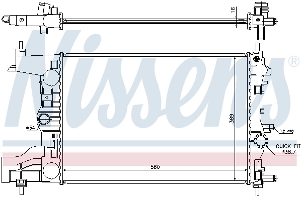 Radiador de esfriamento de motor 630727 Nissens