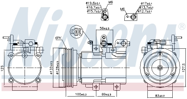 Compressor de aparelho de ar condicionado 89238 Nissens