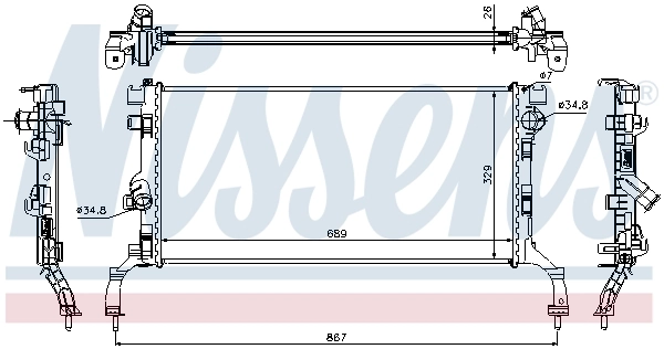 Radiador de esfriamento de motor 637604 Nissens