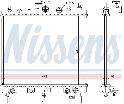 Radiador de esfriamento de motor Nissens 68700A