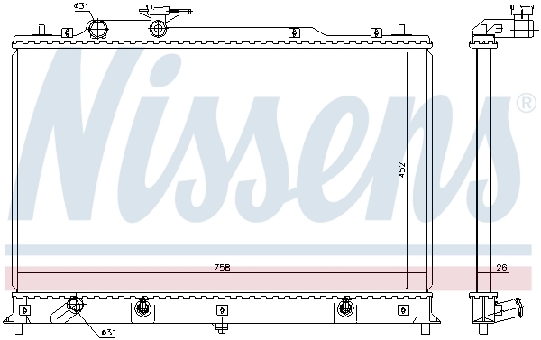 Radiador de esfriamento de motor Nissens 68524