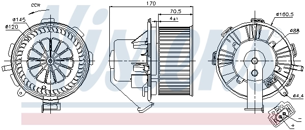 Motor de ventilador de forno (de aquecedor de salão) Nissens 87105