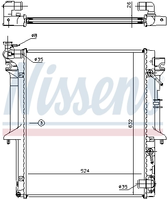 Radiador de esfriamento de motor Nissens 62896