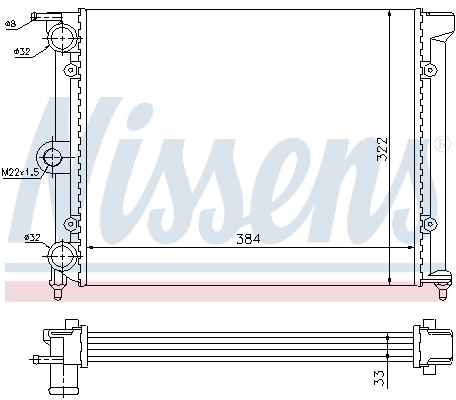 Radiador de esfriamento de motor 651711 Nissens