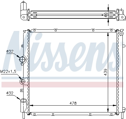 Radiador de esfriamento de motor 63854A Nissens