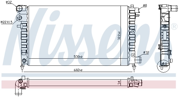 Radiador de esfriamento de motor 63523 Nissens