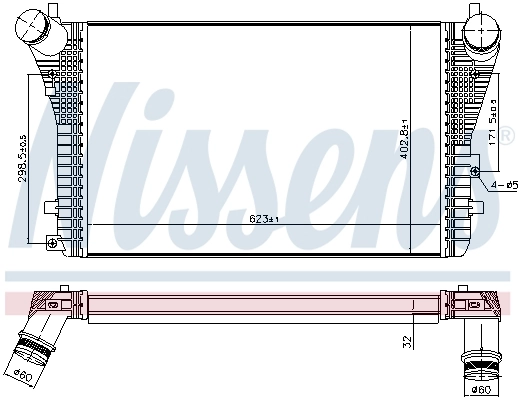 Radiador de intercooler 96568 Nissens