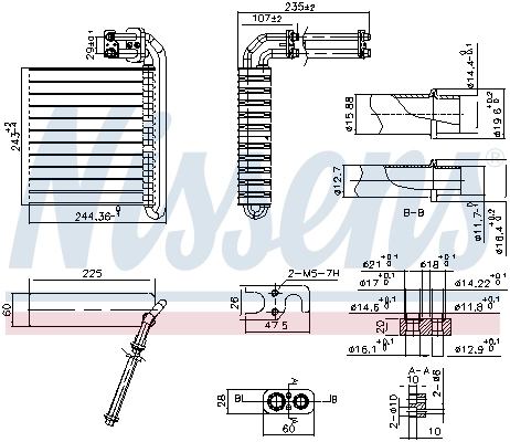 Vaporizador de aparelho de ar condicionado Nissens 92332