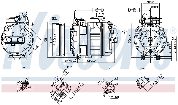 Compressor de aparelho de ar condicionado 89027 Nissens