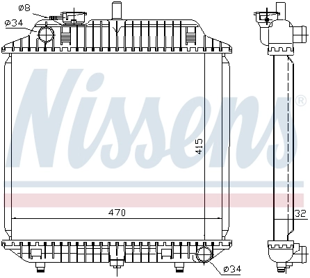 Radiador de esfriamento de motor 62516 Nissens