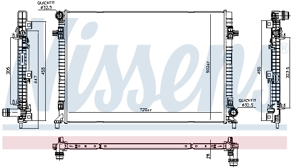 606705 Nissens Radiador de esfriamento de motor