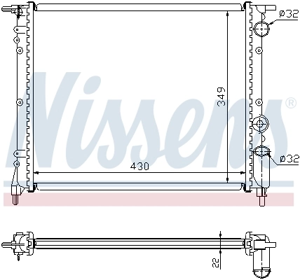 Radiador de esfriamento de motor 63919 Nissens