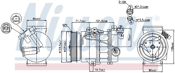 Compressor de aparelho de ar condicionado 89386 Nissens