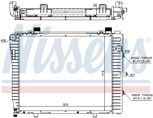 Radiador de esfriamento de motor 62712A Nissens